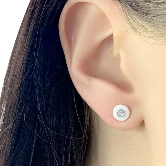 Silver earrings with ceramics
