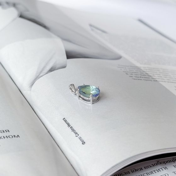 Серебряная подвеска с мистик топазом 2.9ct