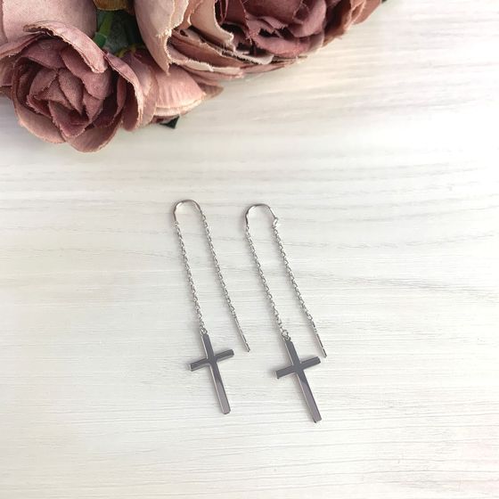 Silver earrings without stones
