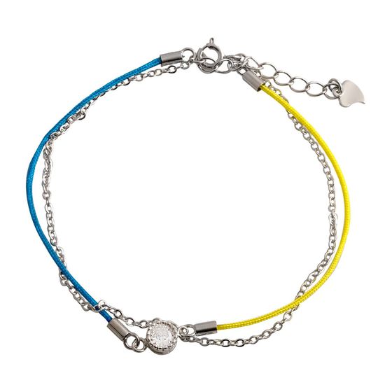 Silver bracelet with phianites