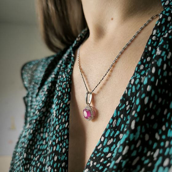 Серебряная подвеска с рубином 3.187ct