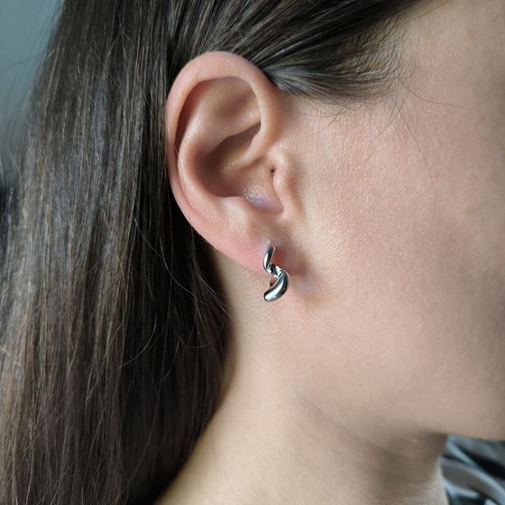 Silver earrings without stones