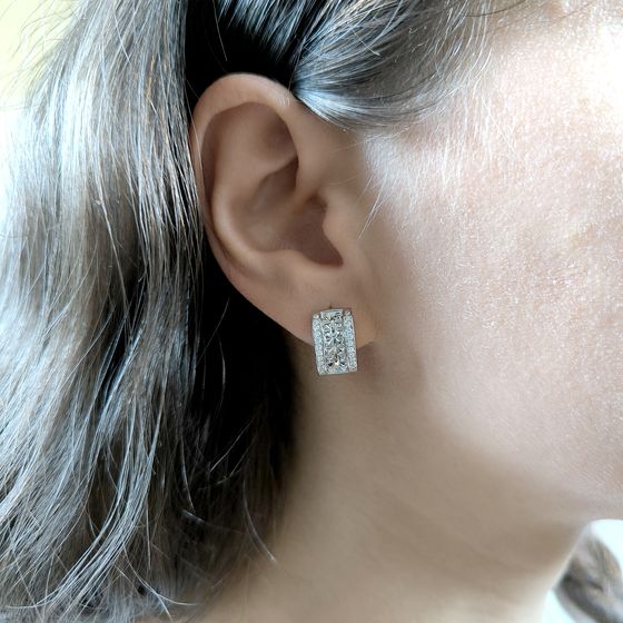 Silver Earrings with Fianites