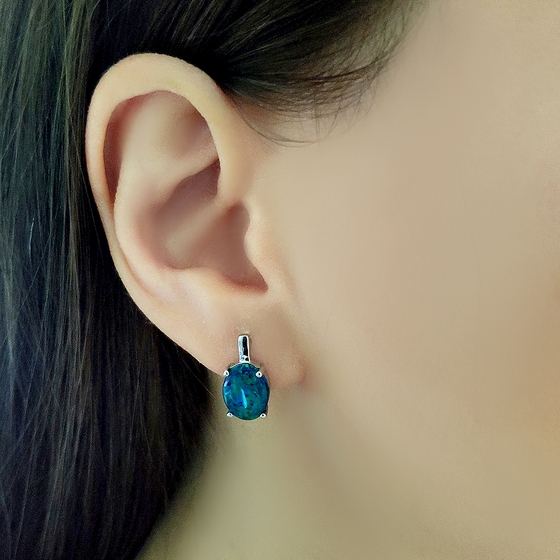 Серебряные серьги с опалом