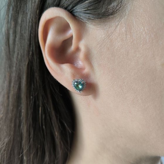 Silver earrings with mystic topaz, 1.601 ct