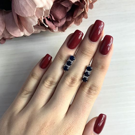 Серебряные серьги с сапфиром 2.844ct