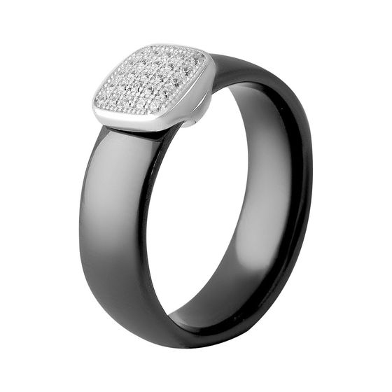 Silver ring with ceramics