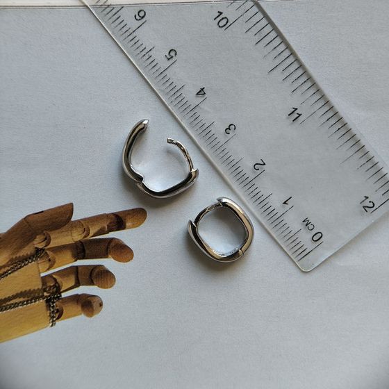 Silver earrings without stones