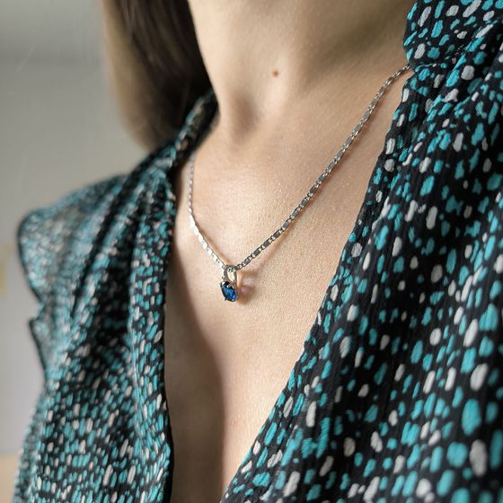 Серебряная подвеска с сапфиром nano 0.582ct