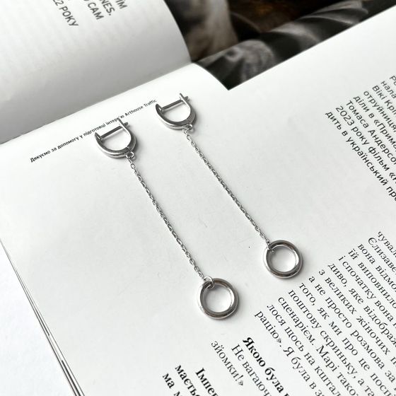 Silver earrings without stones