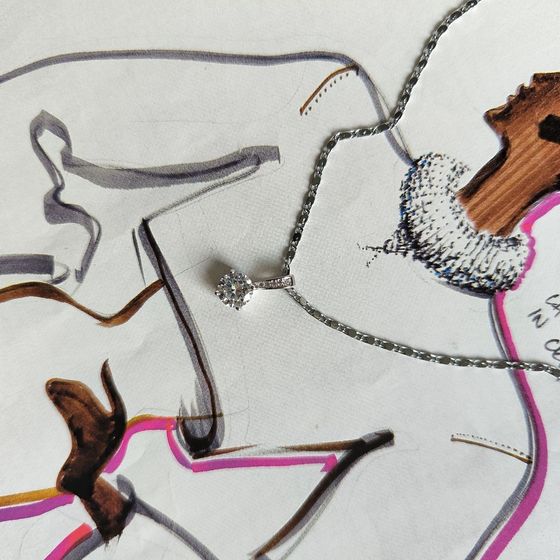 Серебряная подвеска с фианитами