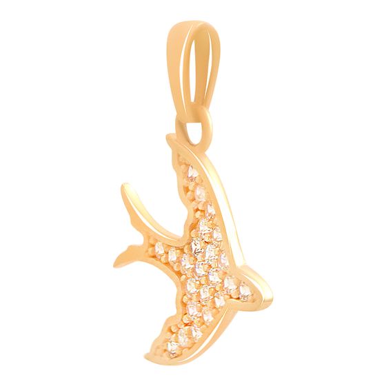 Gold pendant with 0.24ct cubic zirconia