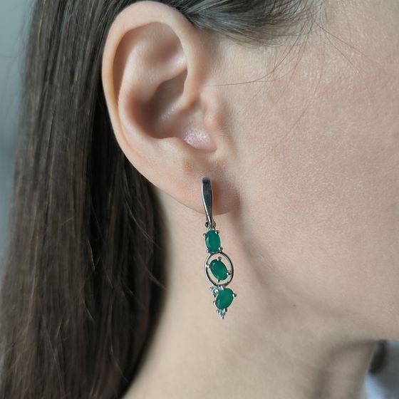 Серебряные серьги с агатом 2.76ct