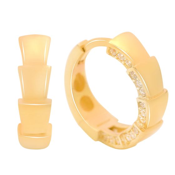 Золоті сережки з фіанітами 0.6ct
