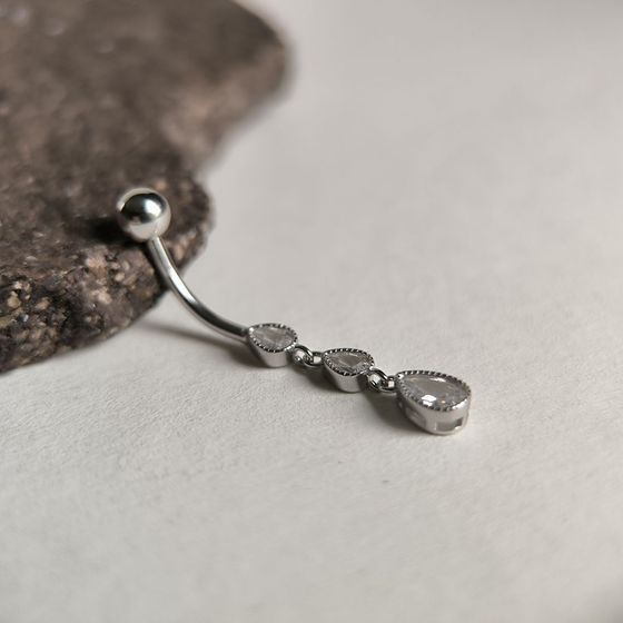 Серебряный пирсинг с фианитами