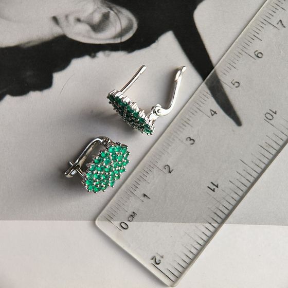 Серебряные серьги с агатом 1.86ct