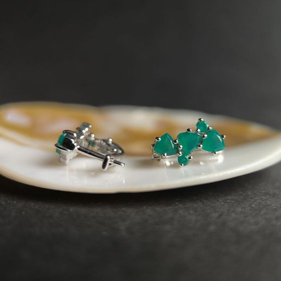 Серебряные серьги с агатом 1.416ct