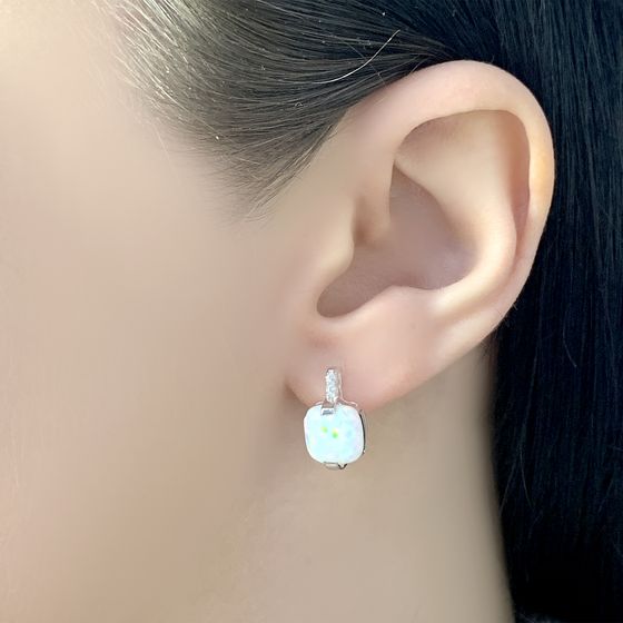 Серебряные серьги с опалом 2.745ct