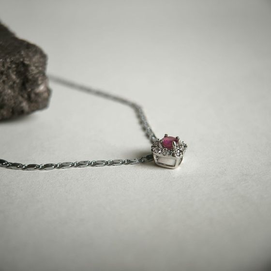 Серебряная подвеска с рубином 0.525ct