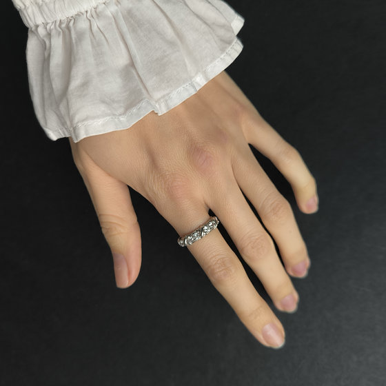 Silver ring with cubic zirconia