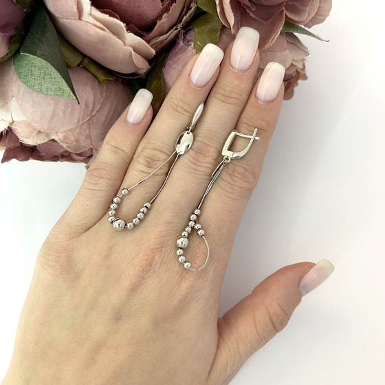 Silver earrings without stones