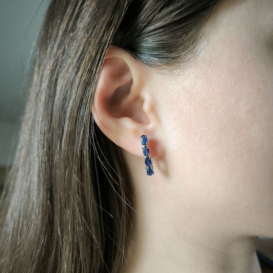 Серебряные серьги с сапфиром 2.32ct