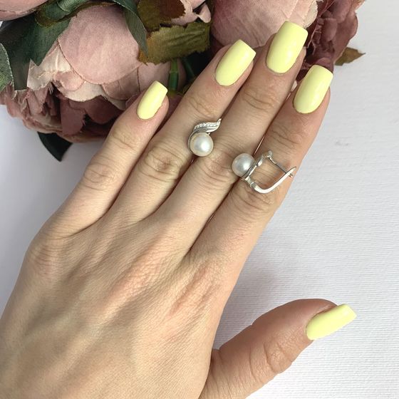 Серебряные серьги с жемчугом 3.65ct