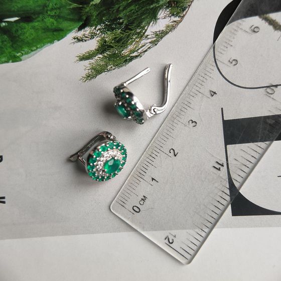 Срібні сережки з агатом 2.561ct