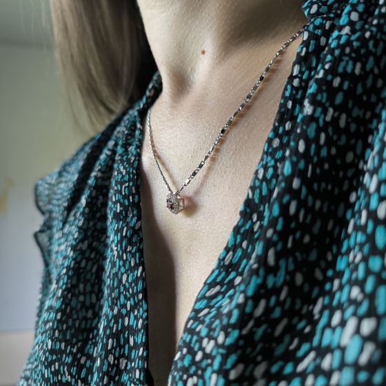 Серебряная подвеска с гранатом 0.425ct
