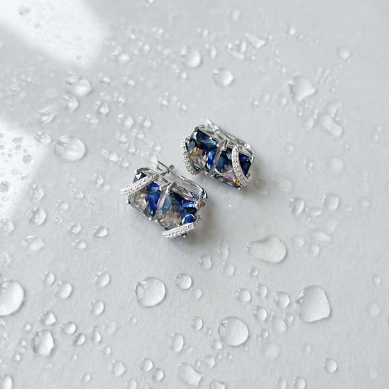 Silver earrings with mystic topaz 21.949ct