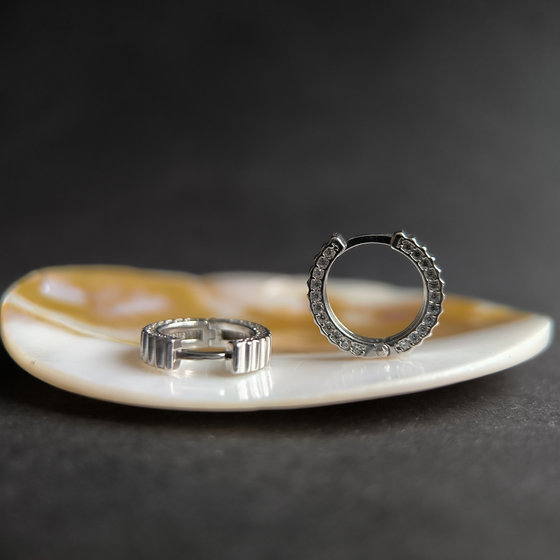 Срібні сережки з фіанітами 0.44ct