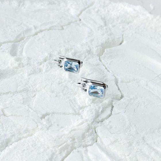Серебряные серьги с топазом 3.475ct