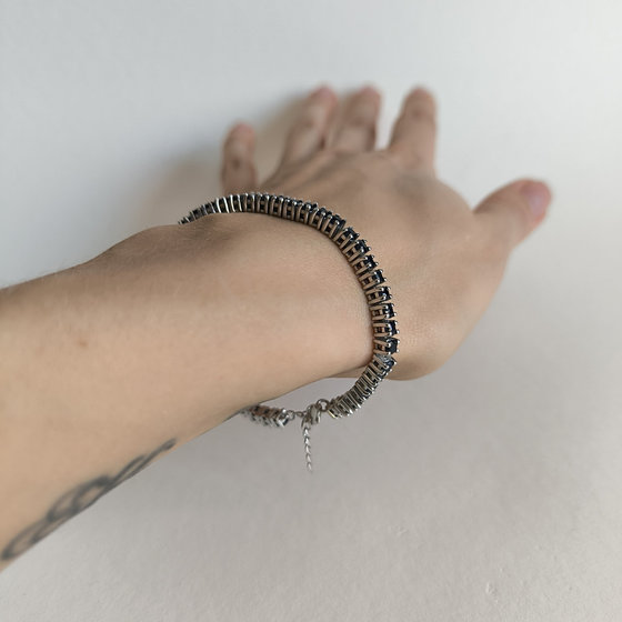 Серебряный браслет с сапфиром 7.768ct