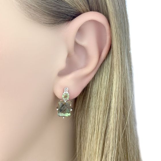Серебряные серьги с султанитом 6.973ct