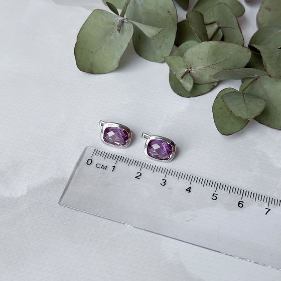Серебряные серьги с александритом 7.567ct