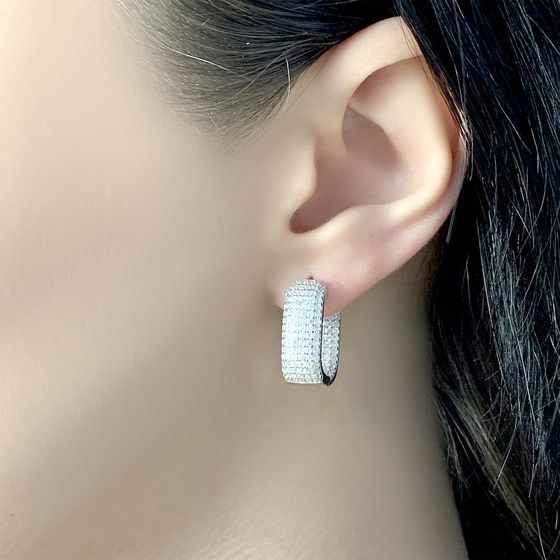 Silver Earrings with Fianites