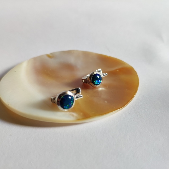 Серебряные серьги с опалом 0.65ct