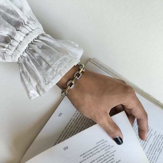 Серебряный браслет с фианитами