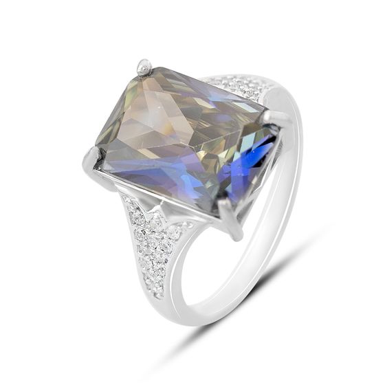 Срібна каблучка з містик топазом 12.237ct