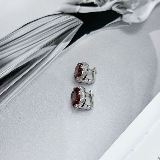Серебряные серьги с султанитом 10.415ct