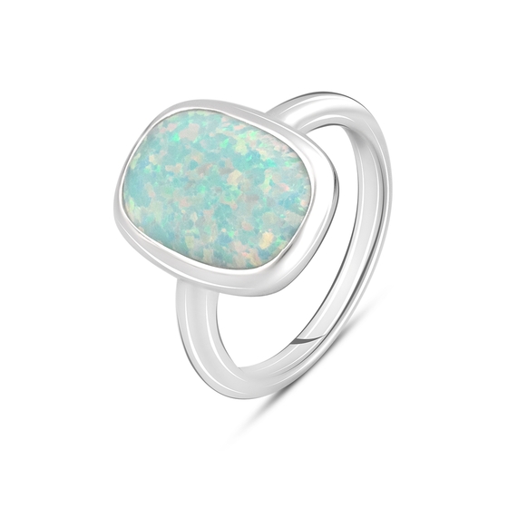 Silver ring with a 2.542-carat opal
