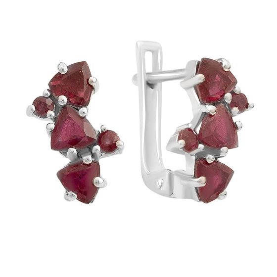 Серебряные серьги с рубином 1.162ct