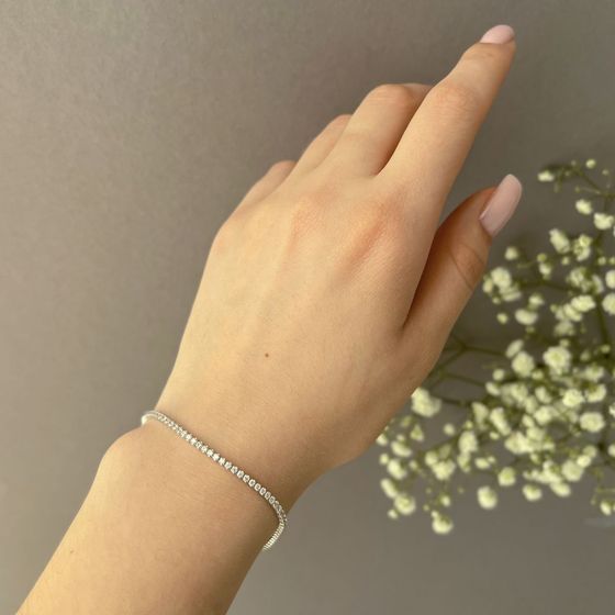 Золотий браслет з фіанітами 1.44ct