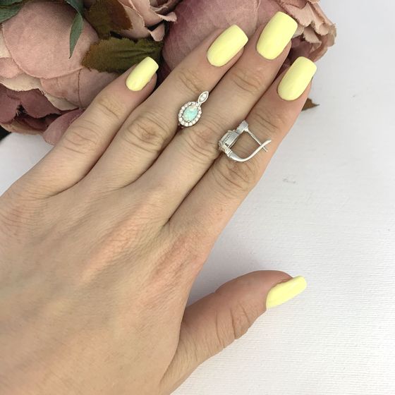 Серебряные серьги с опалом 0.325ct