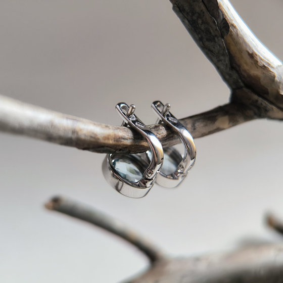 Серебряные серьги с топазом 6.053ct