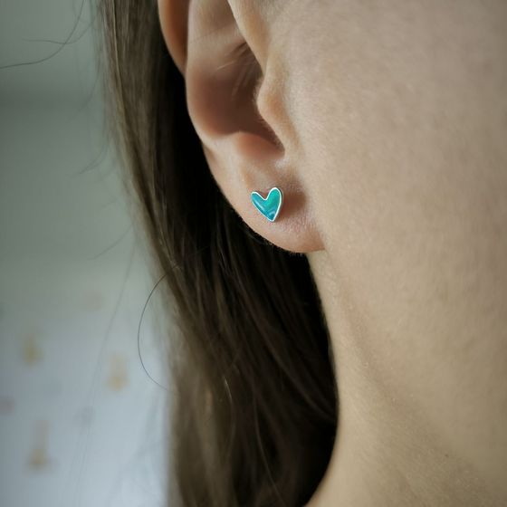 Серебряные серьги с емаллю