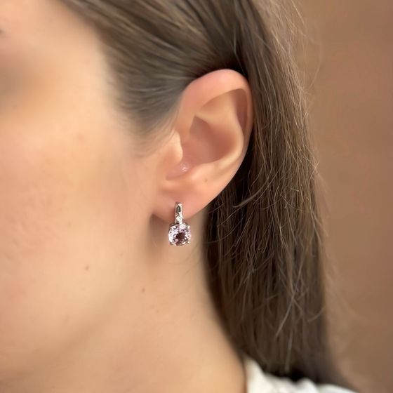 Серебряные серьги с аметистом 3.307ct