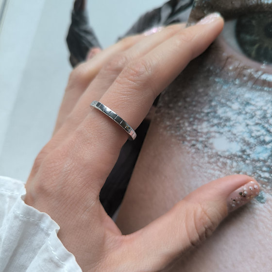Silver ring with cubic zirconia