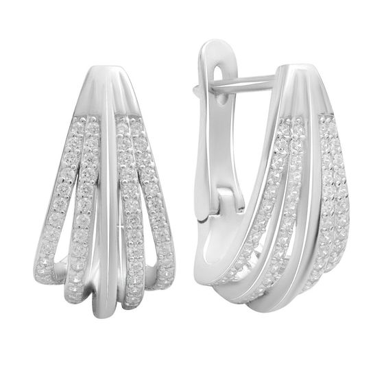 Silver Earrings with Fianites