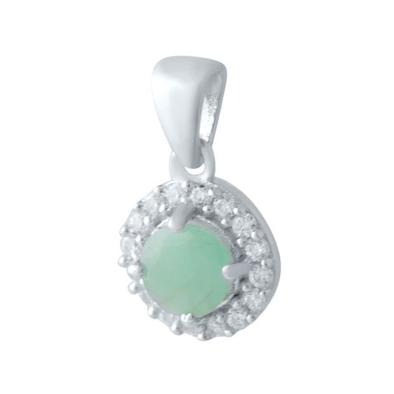 Silver pendant with a 0.733-carat emerald